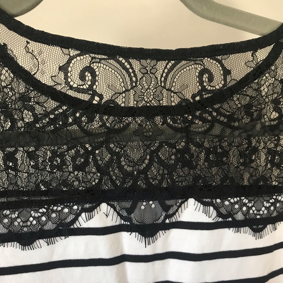 White House Black Market Tops - WHBM Stripe lace shirt White House Black Market